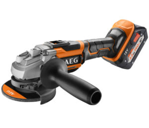 AEG BEWS 18-115 BL LI-502C Brushless akkus szénkefe nélküli sarokcsiszoló (2 x 5.0 Ah Li-ion akkuval)