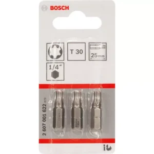 BOSCH T30, 25 mm csavarhúzó bit Extra Hard (3 db)