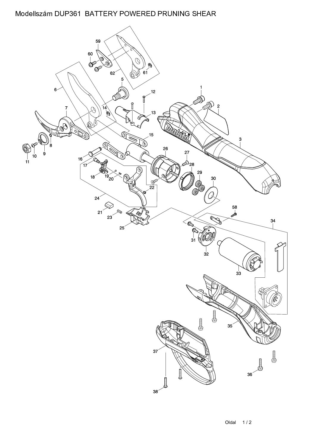 Csavar (Makita akkus metszőollóhoz)